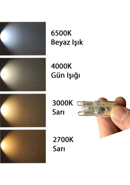 (6 adet) OSAKA 3W Sarı Işık (3000K) Dim Edilebilir G9 Duylu LED Kapsül Ampul fırsatları