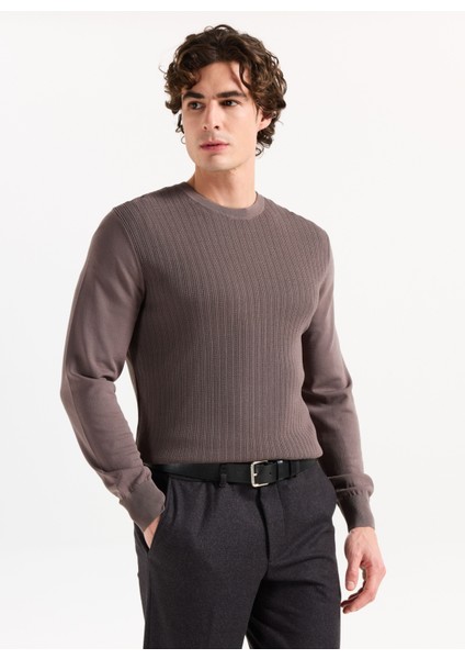 Bisiklet Yaka Standart Antrasit Erkek Kazak ACE049261492_ATR