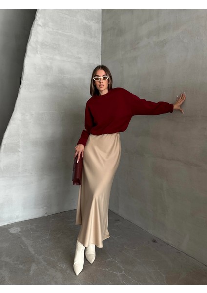 Maxi Boy Saten Etek Bej