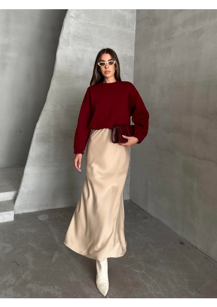 Maxi Boy Saten Etek Bej indirimleri