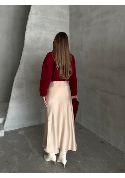 Maxi Boy Saten Etek Bej