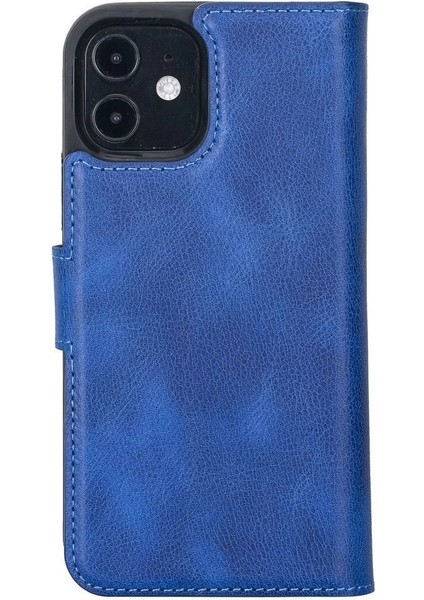 Apple iPhone 12 Pro Uyumlu Deri Cüzdanlı Kılıf Okyanus Mavi modelleri