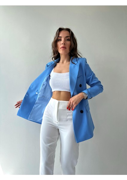 Atlas Kruvaze Blazer Ceket Mavi fiyatları