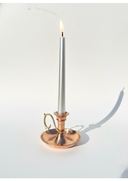 Bakır Kulplu Şamdan