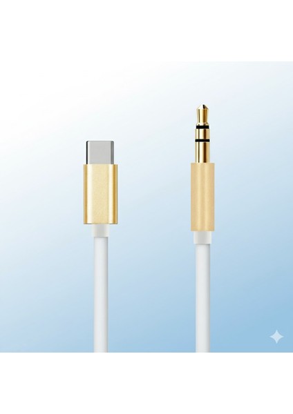 Type C - Aux Çevirici 3,5 mm Ses Jakı Kablosu Uzatma Kablosu Araba Stereo, Kulaklık, Hoparlörler Için