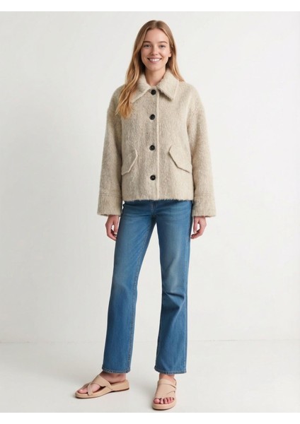 Kadın Kaşe Mont Bej