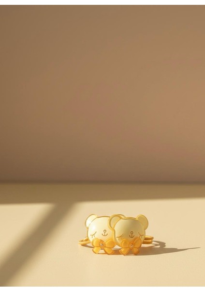 Şeffaf Renkli Ayıcık Figürlü Lastik Toka Ikili