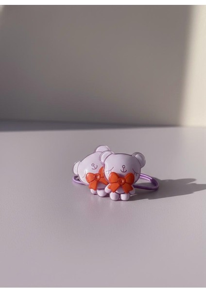 Şeffaf Renkli Ayıcık Figürlü Lastik Toka Ikili