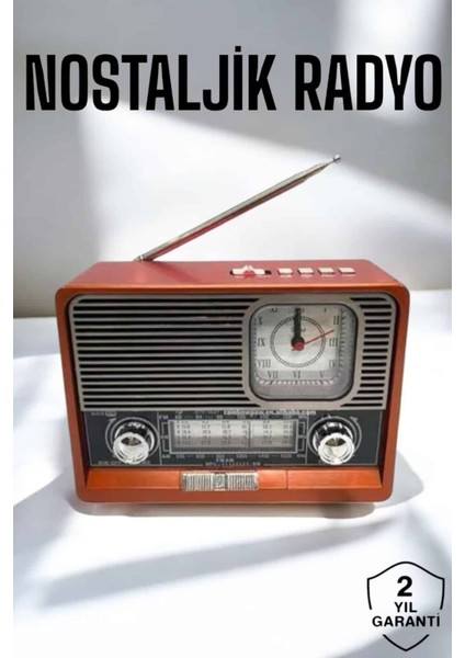 Nostaljik Görünümlü USB Girişli Bluetooth Bağlantılı Radyo - NJ001P-4IDJC4
