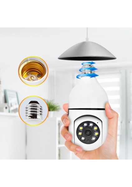 Akıllı Kablosuz IP Kamera Wifi 360 Derece Hareketli Gece Görüş Ses Kayıtllı Ampul Kamera Güvenlik Kamerası fırsatları
