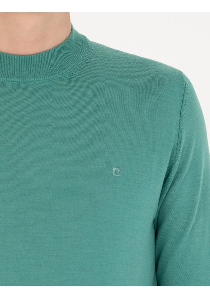 Erkek Mint Regular Fit Çeyrek Yaka Yün Karışımlı Basic Triko Kazak 50270049-VR090