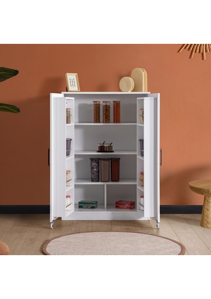 Kiler Dolabı , Blesk 2 Kapaklı Küçük Erzak Kiler Mutfak Dolabı Beyaz