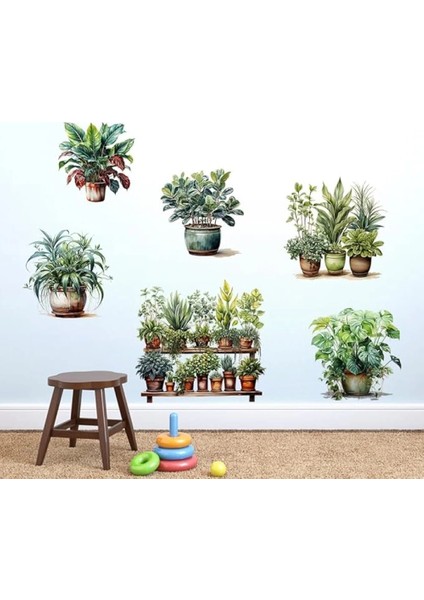 Tropikal Bitkiler Duvar Stickerı Model C modelleri