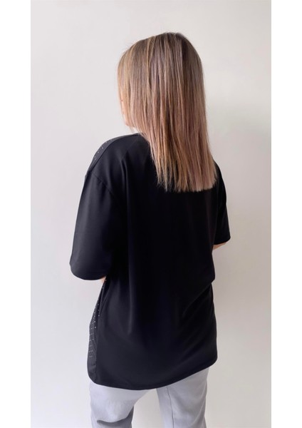 London Varak Baskılı Tişört Siyah