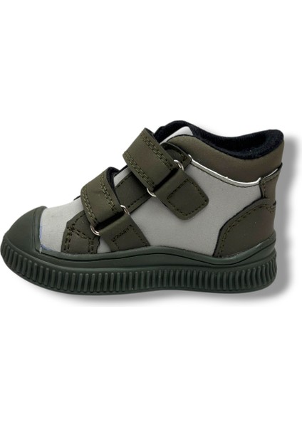 Bebe 650-26 Deri Sıcak Astar Anatomik Çift Cırtlı Çocuk Bot Haki Gri Oranj 22-25 modelleri