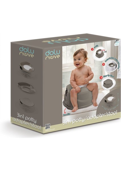 7184 Lazımlık Adaptör Basamak Stone Gray -Dolu Oyuncak