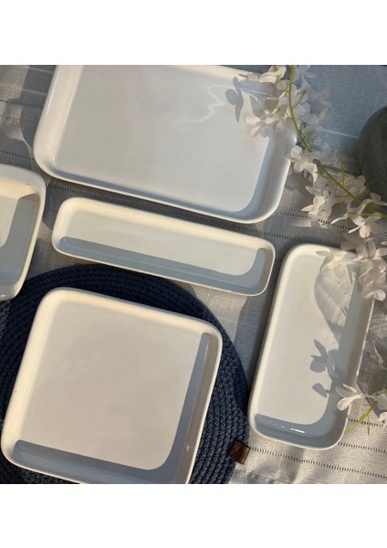 6 Kişilik 15 Parça Beyaz Kare Kahvaltı Takımı fiyatları