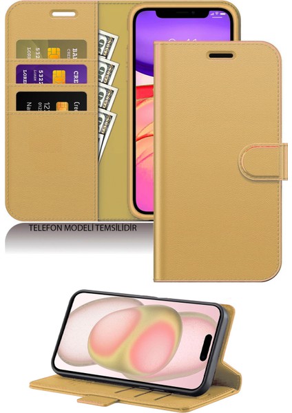 Apple iPhone 17 Air Uyumlu Standlı Cüzdanlı Kartlıklı Kapaklı Deri Kılıf