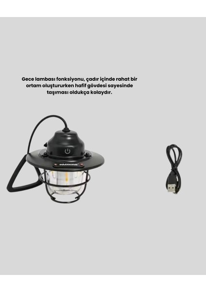 Retro Kamp Lambası Su Geçirmez Taşınabilir Gece Işığı Uzun Pil Ömürlü modelleri