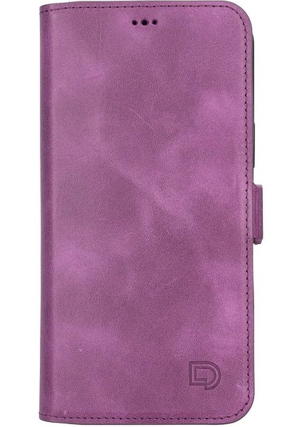 Apple iPhone 13 Pro Max Uyumlu Deri Cüzdanlı Kılıf Rustik Mor fiyatları