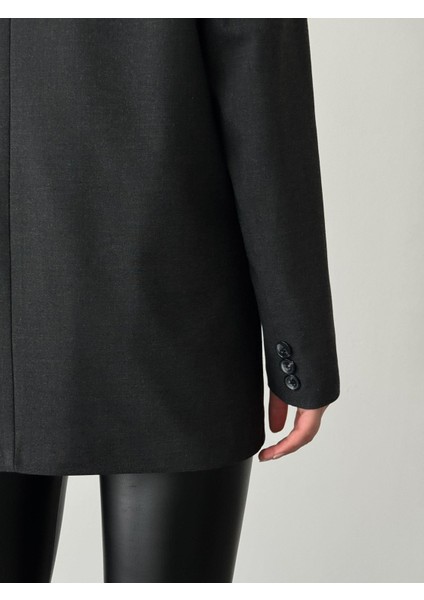 Çift Düğme Polyviskon Oversize Ceket Antrasit fiyatları