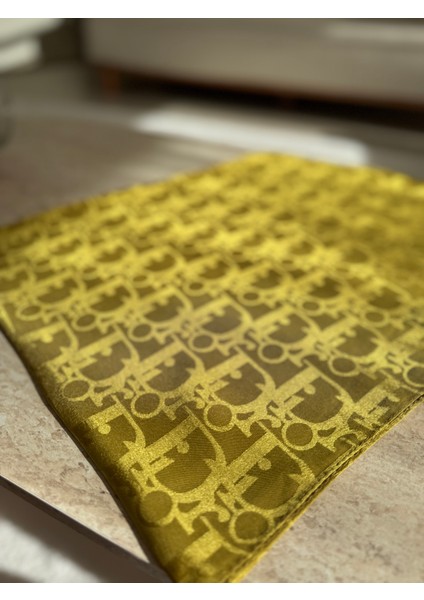 Kadın Yagyeşili Dior Desen Janjan Şal