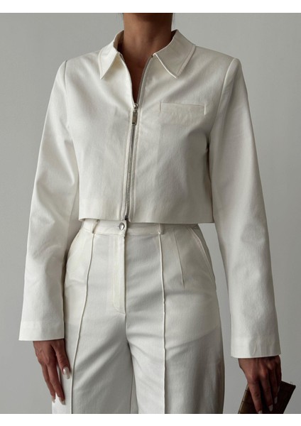 Denim Gabardin Takım Ekru fırsatları