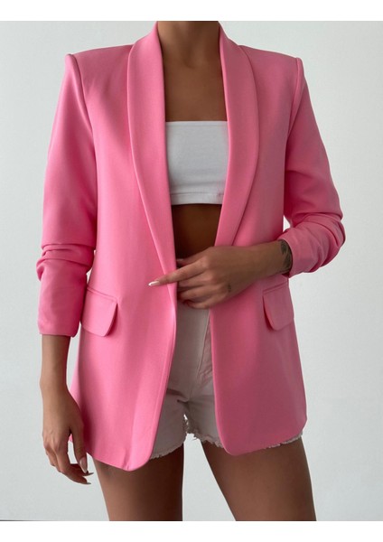 Kolu Büzgülü Blazer Ceket Şeker Pembe fırsatları