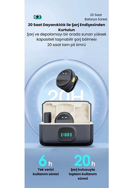 2 Adet Profesyonel Kablosuz Yaka Mikrofonu Lighting Uyumlu Manyetik Klipsli fiyatları