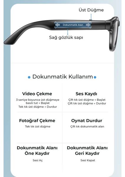 R1 Pro Akıllı Gözlük Kameralı Yapay Zeka,müzik Dinleme,telefon ile Konuşma Bluetooth