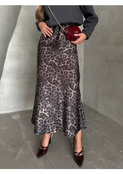 Maxi Boy Saten Etek Leopar Antrasit fırsatları