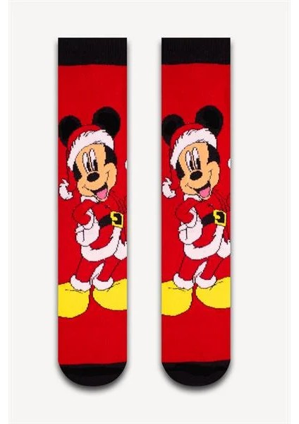 Mickey Yılbaşı Renkli Havlu Çorap