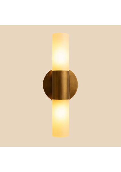 Beyaz Cam ve Metal Eskitme Duvar Apliği