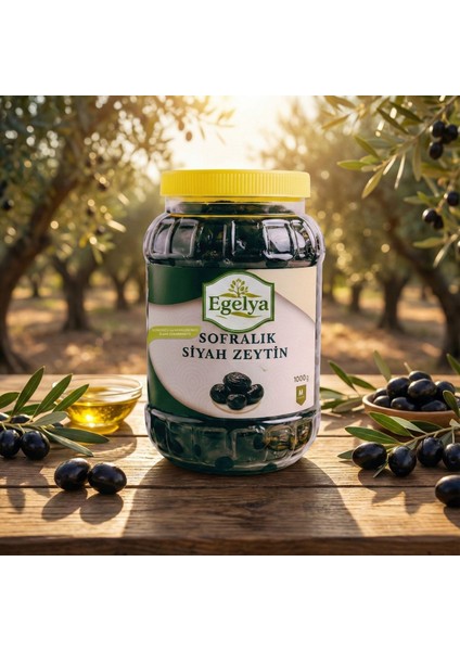 Gemlik Siyah Zeytin – Doğal, Katkısız 1 kg Siyah Sofralık Zeytin