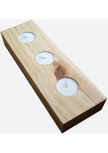 Üçlü Ahşap Mumluk modelleri