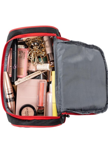 Tutma Kollu Geniş Iç Hacimli Kozmetik Makyaj Çantası Seyahat Seti Aksesuar Düzenleyici 24X21X15 cm indirimleri