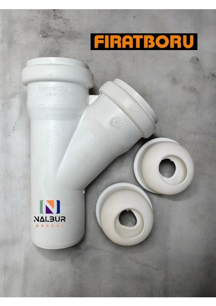 50X50 Y Çatal Lavabo Altı Gider Çatalı Kaset Contalı