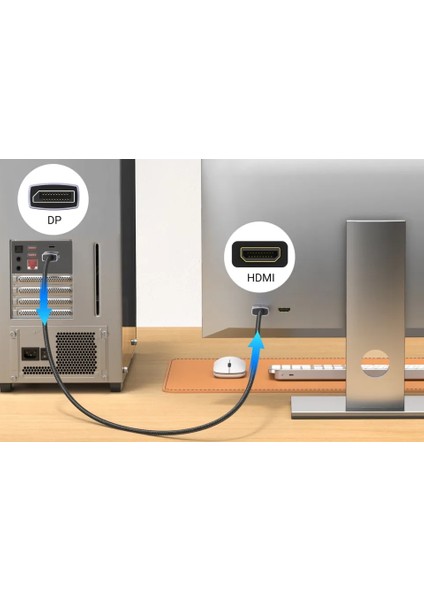 4K 1080P@120Hz Displayport 1.2 To HDMI 1.4 Örgülü Kablo, 3m, 35843 fiyatları