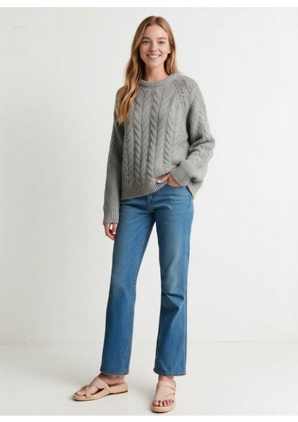 Kadın Salaş Uzun Kazak Gri