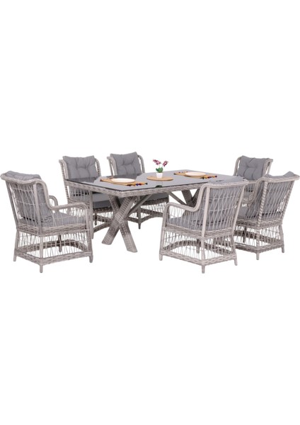 Lavida Bahçe Masa Takımı | Rattan Balkon Masa Seti | 100X180