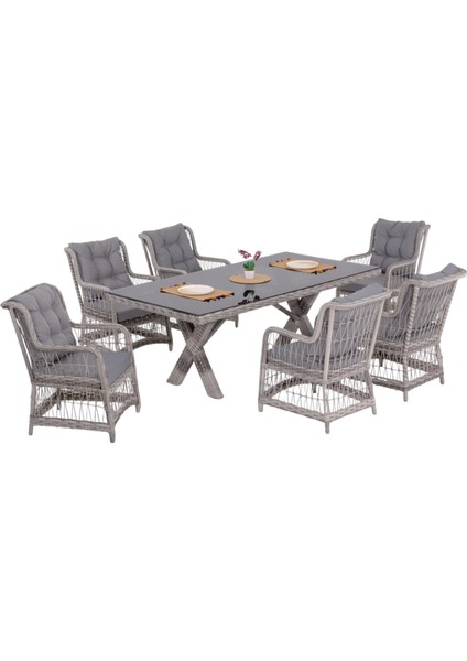 Lavida Bahçe Masa Takımı | Rattan Balkon Masa Seti | 100X180
