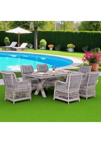 Lavida Bahçe Masa Takımı | Rattan Balkon Masa Seti | 100X180