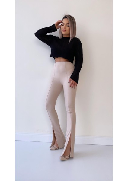 Yazlık Ajurlu Kısa Triko Bluz Siyah modelleri