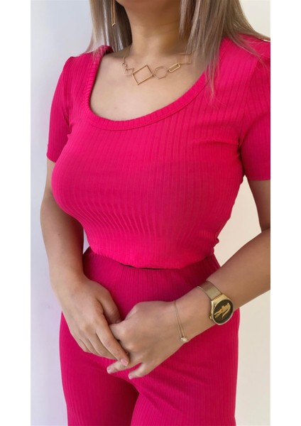 Kısa Kol Kaşkorse Bluz Fuşya fiyatları