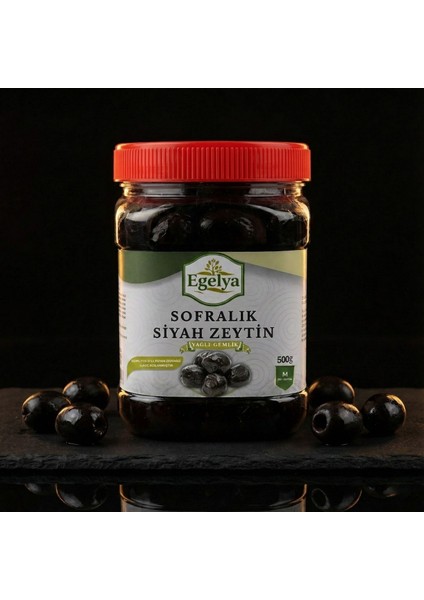 Doğal Sofralık Siyah Zeytin 500 G (Yağlı – Katkısız – Gemlik Tipi)