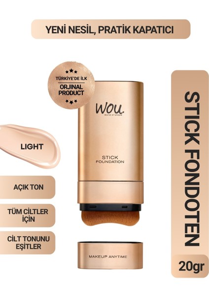 Stıck Fondöten,pratik Kapatıcı+Fırçalı,2ın1,açık TON,20GR