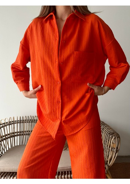 Bürümcük Gömlek Pantolon Takım Turuncu fiyatları
