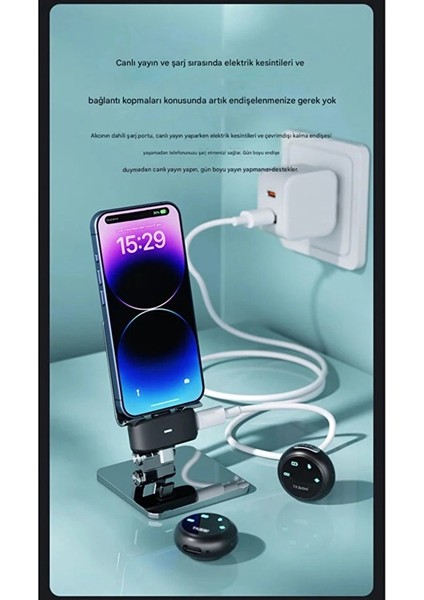 Kablosuz Profesyonel Ikili Yayın Yaka Mikrofonu Şarj Kutu Mıknatıslı Typce Lightning Çıkış modelleri