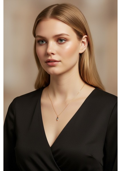 Balık Figürlü Renkli Mineli 14 Ayar Altın Kolye fırsatları