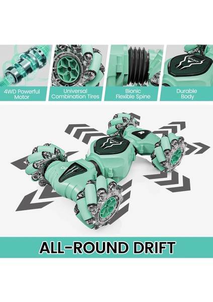 Şarjlı Işıklı El Sensörlü Uzaktan Kumandalı 6 Fonksiyon Akrobat Araba 25 Cm. modelleri